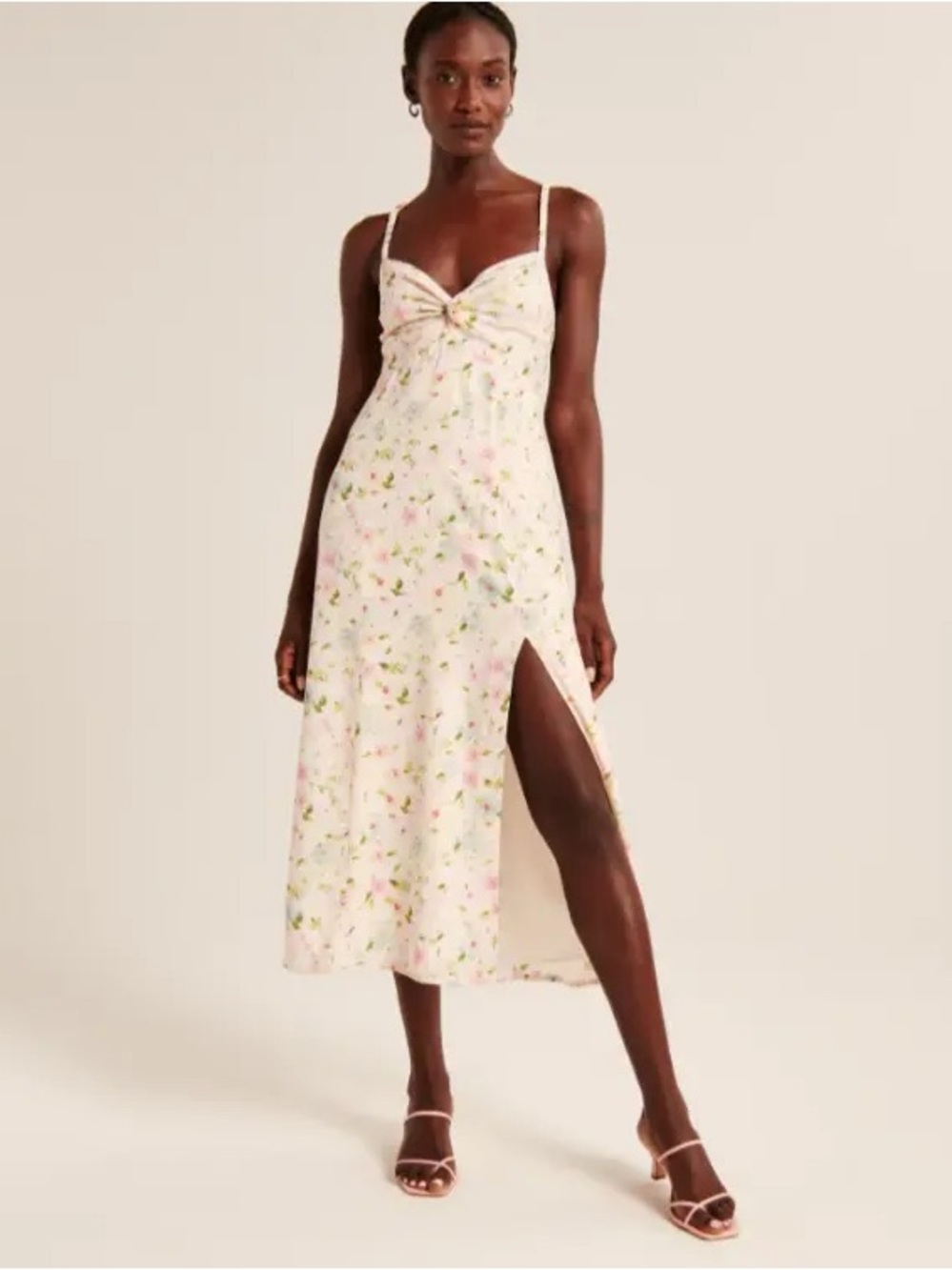 Abercrombie and Fitch Twist Front Midi Dress Floral Pattern Size Small